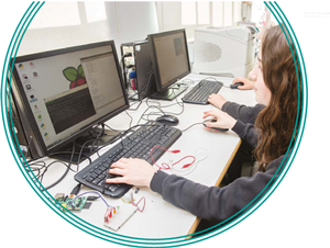 child using software on Raspberry Pi